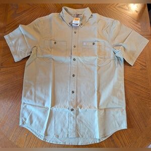 Carhartt NWT tan short sleeve button down